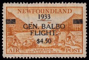 1933 BALBO FLIGHT. $ 4,50 on 75c. (Yv. 18). ... 