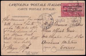 1917 ESPERIMENTI DI POSTA  AEREA. Cartolina ... 
