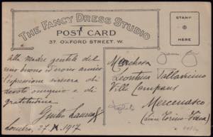 1917 RAID TORINO - LONDRA. Cartolina ... 