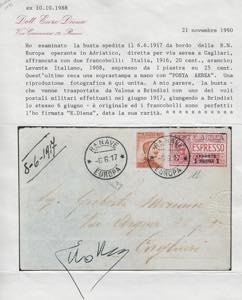 1917 SERVIZIO POSTALE AEREO VALONA ... 