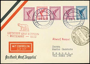 Voli e Aerostati - 1933 ZEPPELIN, cartolina ... 