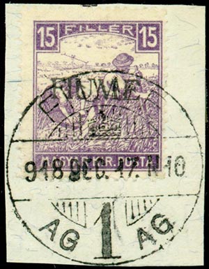 FIUME - MIETITORI, francobollo da 15 ... 