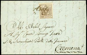 5 GIUGNO 1850, Asolo (cor.punti 5), lettera ... 