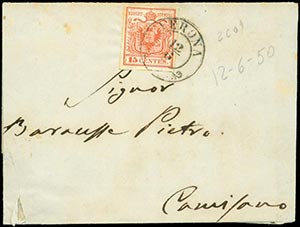 12 GIUGNO 1850, Verona (2CO fiamma), lettera ... 