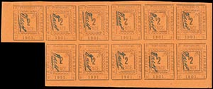 TRANSVAAL - PIETERSBURG 1901, 11 stamps 2d. ... 