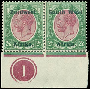 SOUTH WEST AFRICA 1924, GEORGE V. A pair of ... 