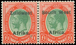 SOUTH WEST AFRICA 1926, GEORGE V. Pair of ... 