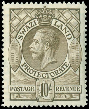SWAZILAND 1933, GEORGE V. Cpl. set of 10 ... 