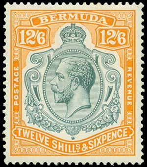 BERMUDA 1924/1932, GEORGE V 2sh + 2sh/6p + ... 