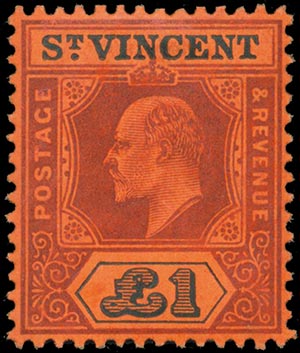 ST.VINCENT, EDWARD VII £.1 (S.G.93).        ... 