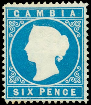 GAMBIA 1880, VICTORIA 6p. (S.G.18A), ... 