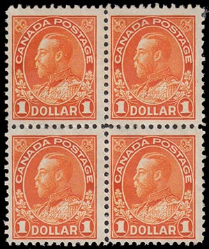 CANADA 1923, GEORGE V. 1$. block of four ... 