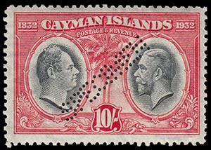 CAYMAN ISLANDS 1932, SPECIMEN perforation. ... 