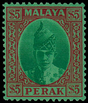 PERAK MALAYSIA 1940-41, 1$. + 2$. + 5$. ... 