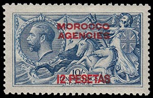 MOROCCO AGENCIES, GEORGE V. 3p. on 2s./6d. + ... 
