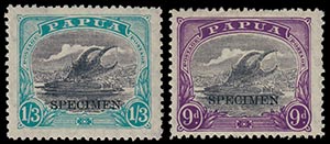 PAPUA 1932, SPECIMEN. Cpl. set of 2 stamps: ... 