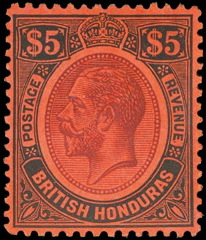 BRITISH HONDURAS, GEORGE V $5 (S.G.125). ... 