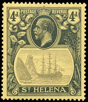ST. HELENA 1922, 4d. turn flag (S.G. 92b). ... 
