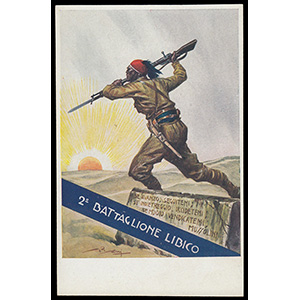 2° Battaglione Libico, cartolina nuova con ... 