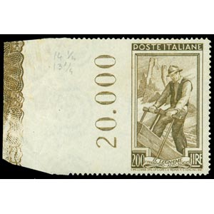 ITALIA AL LAVORO, francobollo da lire 200 ... 