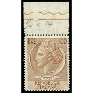 ITALIA TURRITA, il raro francobollo da 100 ... 