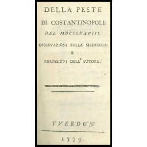 DELLA PESTE DI COSTANTINOPOLI DEL 1778 ... 