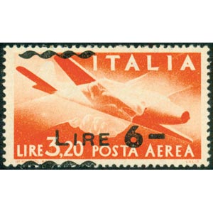 POSTA AEREA, francobollo da L.6/L.3,20 ... 