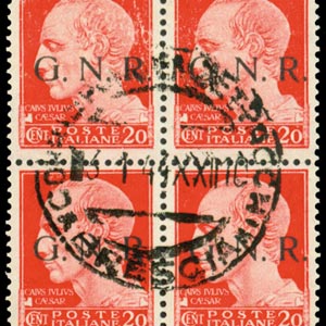 G.N.R. cent.20 carminio (n.473/I) quartina ... 