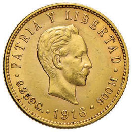 CUBA - Repubblica 5 Pesos 1916 - ... 