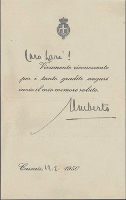 LETTERE  - Umberto II (1945) - - ... 