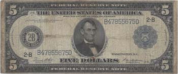 U.S.A. -  - 5 Dollari - Serie 1914 ... 
