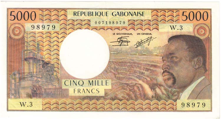 GABON - Repubblica - 5.000 Franchi ... 
