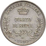 Somalia Quarto di Rupia 1910 - ... 