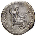 Tiberio (14-37) Denario - C. 16; ... 