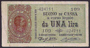 BUONI DI CASSA - Umberto I (1878-1900) Lira ... 