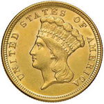 U.S.A. 3 Dollari 1854 - Indiano - Kr. 84 AU R