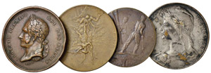Medaglie Lotto di 4 medaglie da catalogare AE