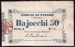 STATO PONTIFICIO - Comune di Pesaro (1849) ... 