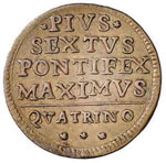 BOLOGNA - Pio VI (1775-1799) Quattrino 1796 ... 