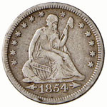 U.S.A. - Quarto di dollaro - 1854 - AG Kr. 81