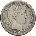 U.S.A. - Quarto di dollaro - 1913 S - Barber ... 
