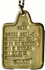 VARIE - - 1912 - Piastrina di riconoscimento ... 