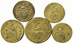 Pesi monetali - - Lotto di 5 pesi papali