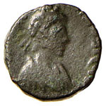 Giovanni (423-425) - AE 4 - Busto diademato ... 