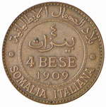 Somalia - 4 Bese - 1909   - CU R ... 