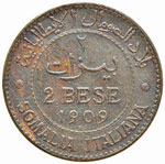 Somalia - 2 Bese - 1909   - CU ... 