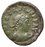 Arcadio (383-408) - AE 4 - Busto diademato e ... 