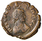 Eudossia (moglie di Teodosio II) - AE 4 - ... 