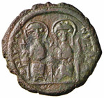 Giustino II (565-578) - Follis - Giustino e ... 