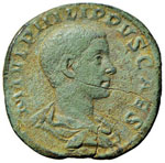 Filippo II (247-249) - Sesterzio - Busto ... 